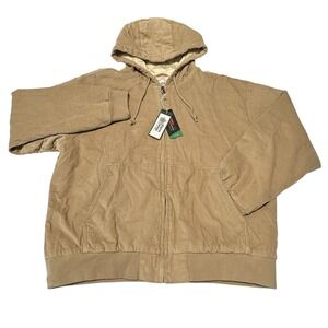 NWT Alpine Design Women's Corduroy Quilted Full Zip Hoodie - M‎ - Sandy Clay Tan